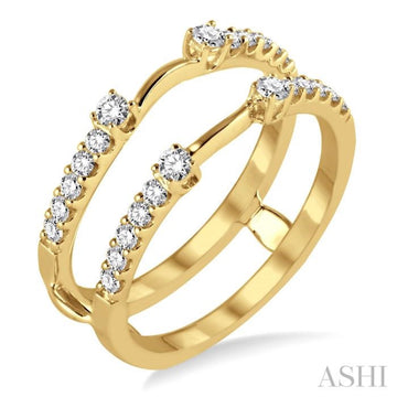 3/8 ctw Round Cut Diamond Insert Ring in 14K Yellow Gold